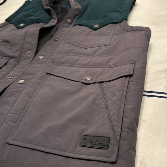 Rock & Roll denim gray green vest large - Picture 3 of 4